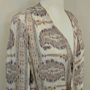 Silk printed dressy  V-top, wrap front